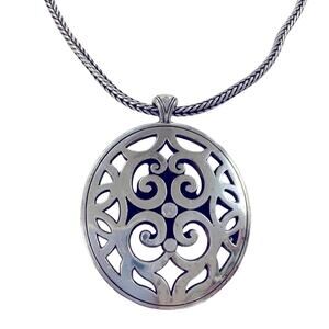 Brighton Silver Scrolled Round Pendant Necklace‎